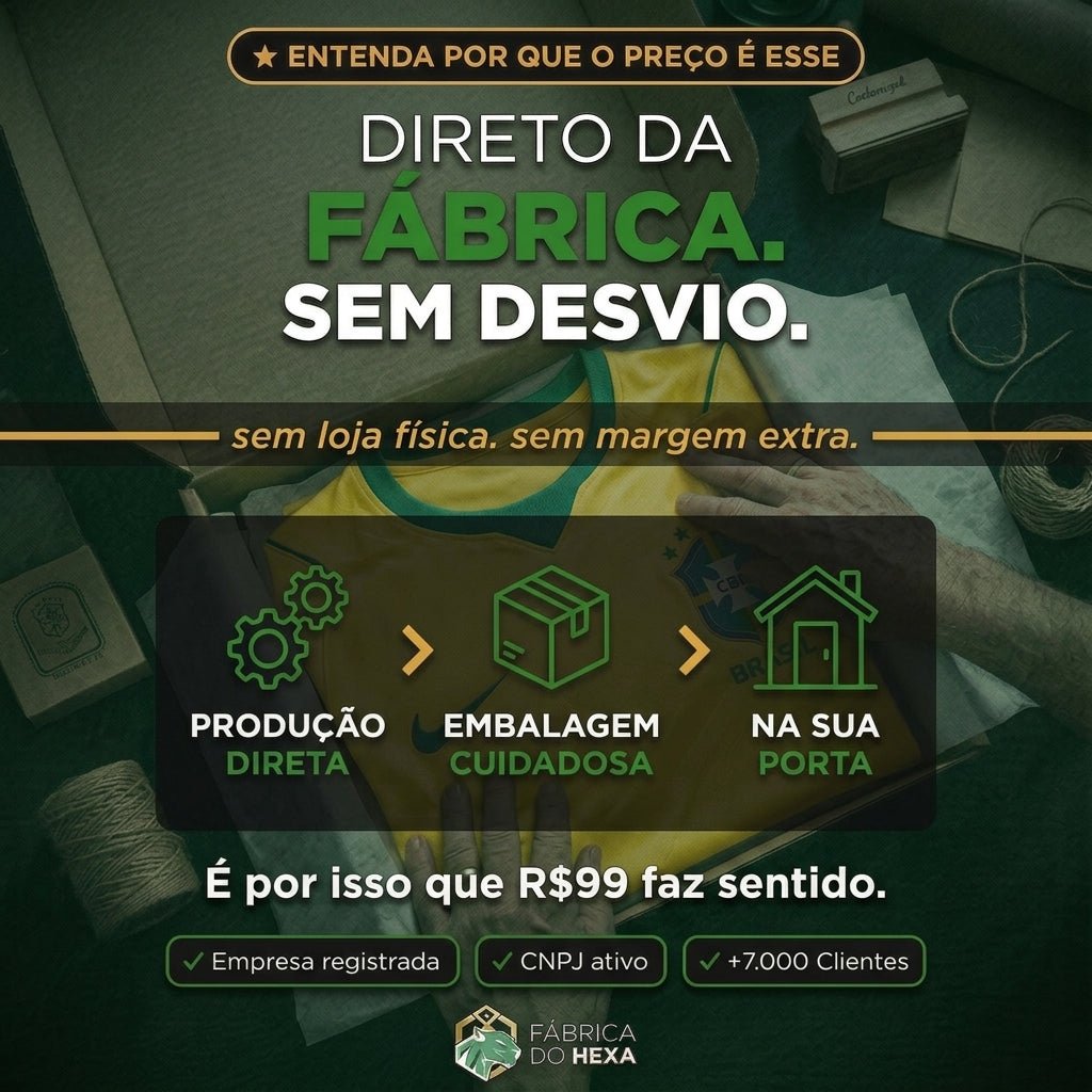Camisa Seleção Brasileira 2026 - Torcedor Pro® - Fábrica do Hexa - Mantos da Seleção 2026